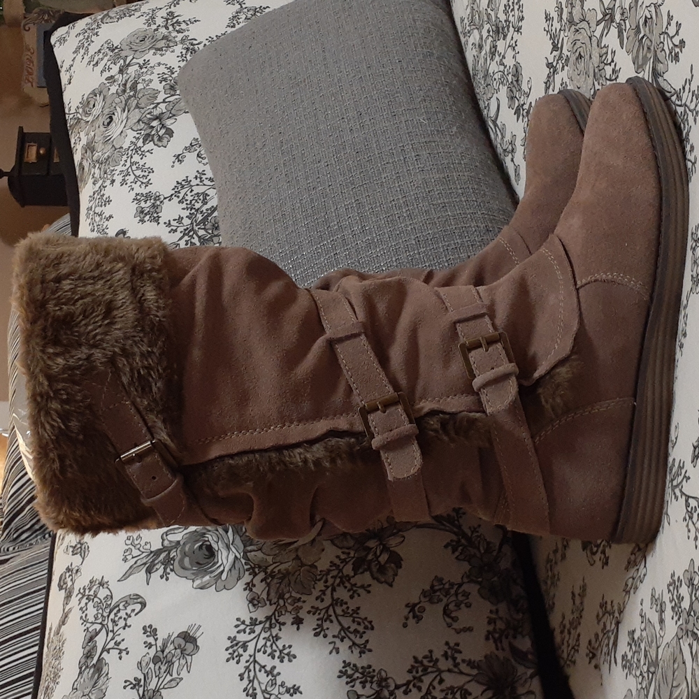 BARETRAPS 'Perform' Fur Lined Suede Boots